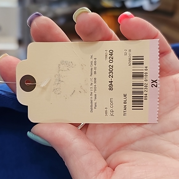 St. John's Bay blue short sleeve shirt new with tags - Picture 4 of 4